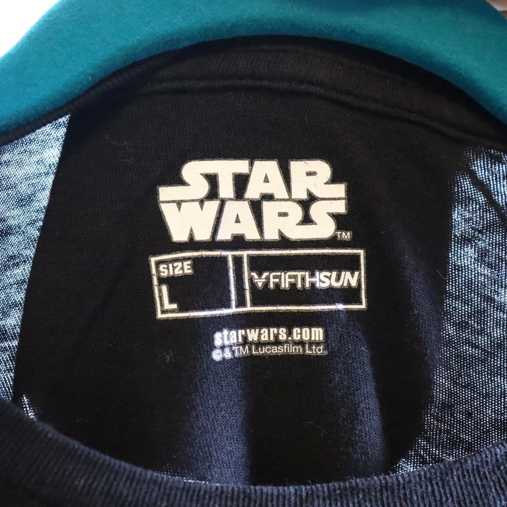 Star Wars Fifth Sun Baby Yoda Grogu Graphic T-Shirt Mens L‎ Black